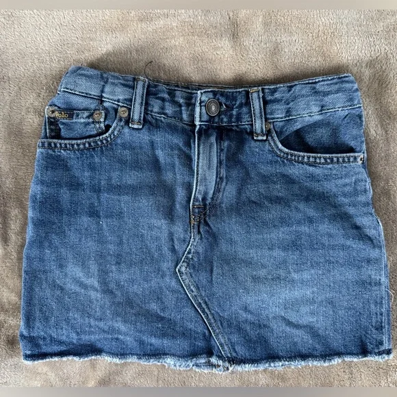 Polo Ralph Lauren Denim Mini Skirt Girls Size 7-8 Preppy Y2K - Picture 2 of 8